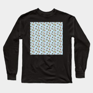 Woodland Forest Animals in Blue Long Sleeve T-Shirt